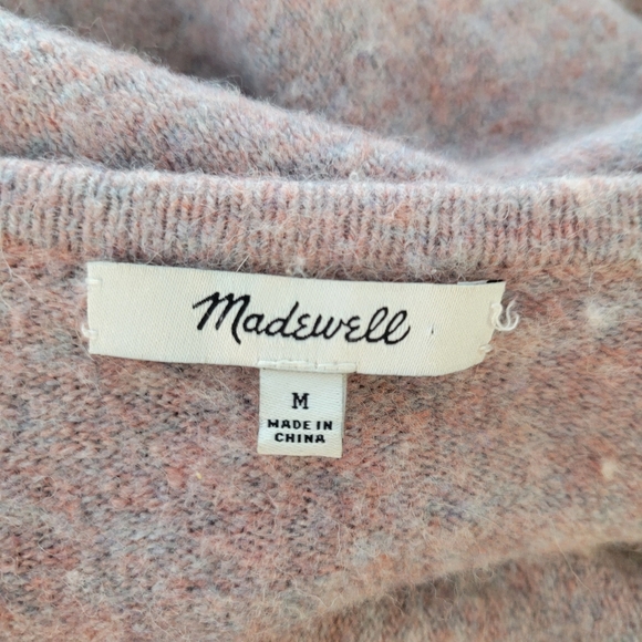 Madewell Kent Cardigan Sweater in Coziest Wool Yarn Heather Purple M - Picture 15 of 16